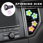 4PCS Flower Car Air Vent Clips, Cute Plumeria Automotive Air Fresheners Vents Clips Decoration, Girly Flower Auto Perfume Diffuser Decor Charm for Women (Blue+Green+Rose Red+Purple)