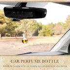 BBTO 50 Pcs Hanging Car Air Freshener Car Diffuser Bottles Empty Glass Perfume Bottle Freshener Diffuser Bottle Pendant for Essential Oil Fragrance Aromatherapy Ornament(Clear,Sunflower)