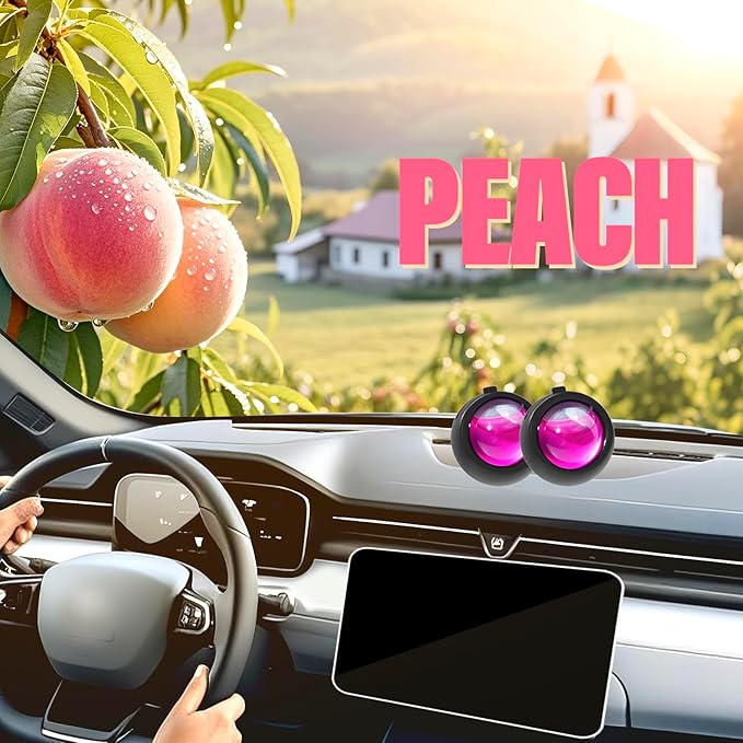 Car Air Freshener Vent Clips, Peach Scent, 6 Pack, Long Lasting Scent Up to 180 Days