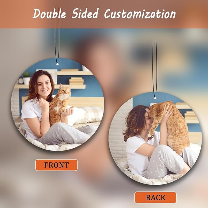 Bulk 10-100Pcs custom air fresheners with Picture Logo, Double-Sided Personalized Car Air Freshener Bulk for Rear View Mirror, Unique Gift for Car Owners