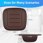 KAYI Car Seat Cushion, Comfort Memory Foam Car Cushions for Driving, Breathable Leather Surface with Anti Slip Rubber Bottom, Seat Cushion for Car and Office Chair (1 Pack, Brown)