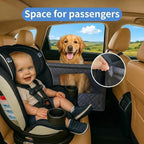 Large Dog Car Seat Extender, Adjustable Seatbelt Leash, PU Leather Hard Bottom Back Seat Protector, Waterproof Foldable Car Hammock for Medium Large Dogs for SUVs Trucks Cars