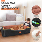 Large Dog Car Seat for Dods Under 100 Lbs, Memory Foam Dog Car Bed for Backseat & Trunk, Detachable and Washable Cover, Pet Travel Seat with Storage Pockets,2 Safety Belts