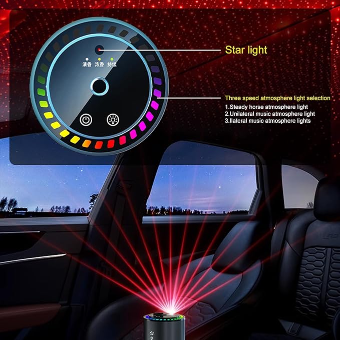 Mist Ultrasonic Humidifier Car Fragrance Diffuser Sure Here's A Product Title for Listing Air Freshener with Colorful Light Rechargeable Auto Ocean Breeze