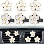 6 Pcs White Daisy Flower Air Freshener Outlet Clip Cars Conditioning Perfume Clips Charm Car Interior Decor Accessories for Women Girls Christmas Gifts