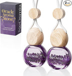 Hanging Car Air Freshener, 2 Pack Glass Car Scent Decor with Decorative Crystals, 6 Scents, Peppermint Eucalyptus, Long-Lasting Fragrance, Budget Friendly