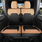 Red Rain Bronco Leather Seat Cover Customized Fit for Ford Bronco 2 Door 2025 to 2021 Black and Orange Auto Seat Cushion Protector (Bronco 2Door-Black+Orange)