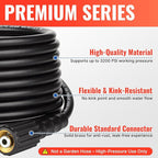 YAMATIC Pressure Washer Hose 50FT 1/4" Kink Resistant M22-14mm Brass Fitting 3200 PSI Power Washer Hose Replacement for Ryobi, Troy Bilt, Greenworks, CRAFTSMAN, Black
