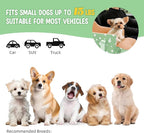 Cullaby Dog Center Console Car Seat for Small Dogs Under 15lbs,Detachable Washable Booster Pet Car Seat Travel Bed with Storage Pockets and Seat Belt(Green)