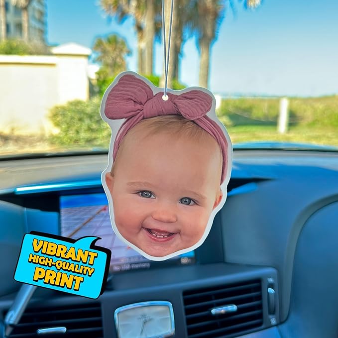 Custom Air Freshener For Car - Your Photo On Personalized Air Freshener Both Sides - Face Air Freshener - Custom Birthday Gift, Customized Air Freshener, Photo Gift, Picture Air Freshener