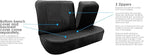 FH-PU002-1010 Classic Exquisite Leather Bench Seat Covers, Split Bench, Solid Black color