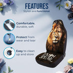 GENANY Lion of Judah Car Seat Covers Set of 2, Breathable Front Seat Covers for Truck Sedan SUV, Christian Car Accessories, Christian Gift for Women Men