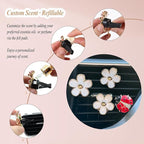 Car Vent Clips,Flowers Ladybug Car Air Freshener,3pcs White Daisy and 1pc Red Ladybug Alloy Car Decor Refillable Diffuser for Women
