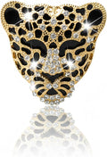 Bling Rhinestone Leopard Head Car Air Freshener Vent Clip, Sparkly Cheetah Print Auto Decoration, Refillable Essential Oil Diffuser, Cute Car Accessories for Women