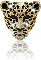Bling Rhinestone Leopard Head Car Air Freshener Vent Clip, Sparkly Cheetah Print Auto Decoration, Refillable Essential Oil Diffuser, Cute Car Accessories for Women