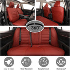 EKR Camry Seat Covers for Toyota Camry XSE,XLE 2025 2026 Waterproof Leather Car Seat Cover Full Set for Trucks SUV-Faux Leather (Burgundy)