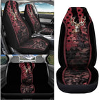 KEIAHUAN Universal Front and Bench Seat Covers American Flag Camo Deer Hunting Car Seat Cover Auto Accessories for Most Sedans,SUVs,Truck,Vans