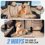 2 in 1 Chew Proof Dog Seat Belt for Car, Heavy Duty Steel Cable Car Harness & Headrest Restraint for Medium & Large Dogs Chewer