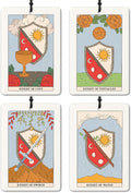 Vintage Boho Witchy Tarot Card Car Air Freshener 4 Pcs, Four Knight Tarot Card Air Freshener Hanging for Cars Books Closet Drawer, Witchy Car Accessories for Women Men