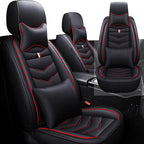Front Seat Cover for Toyota Highlander 2001-2025, Waterproof Durable Premium Leather Car Seat Protector, Comfortable Anti-Slip Stylish Sport Seat Cover(2 Seats Luxury,Black Red)