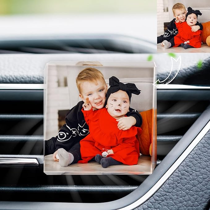 Personalized Car Air Vent Clip with Your Photo,Personalized Custom Photo Car Vent Clip,Car Freshener Clip,Gift for Family and Friends