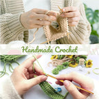 Crochet Car Air Freshener, Cute Crochet Plant for Rear View Mirror, Handmade Car Mirror Hanging Accessories, Plant Botanical Fern Leaf Design with 10ml Refillable Glass Essential Oil Bottle for Home