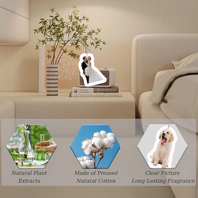 Custom Air Fresheners with Picture-Personalized Air Freshener for Car-Hanging Air Freshener for Wardrobe,Bathroom,Livingroom (Crop-1p)