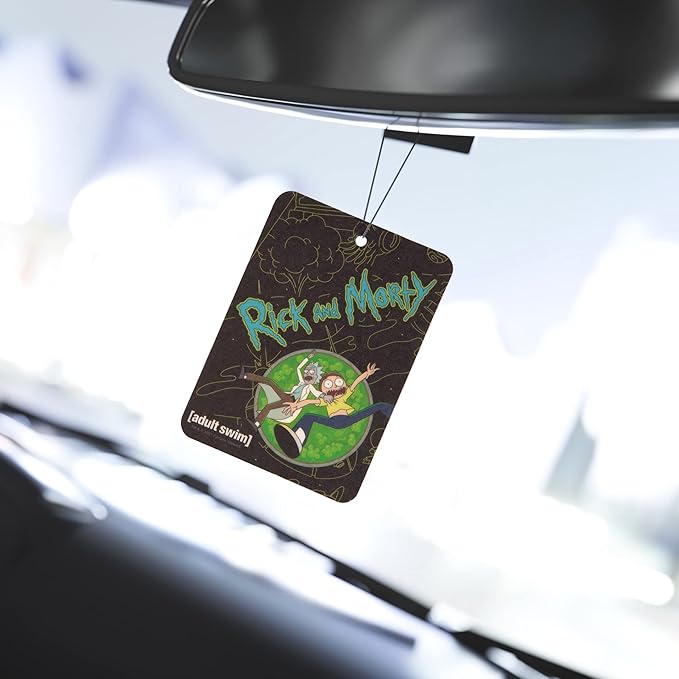 Plasticolor 005634R01 Rick and Morty 2-sided Air Freshener with different image on each side – 2 pack