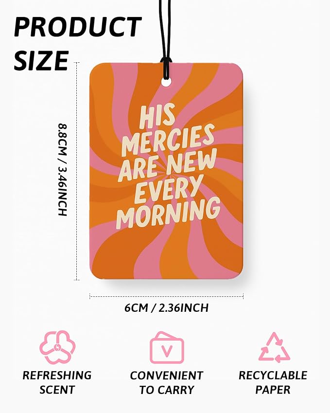 Retro Christian Car Air Freshener 4 Pcs Coconut Scented, Religious Faith Car Accessories Mirror Decor for Women, Strawberry Bible Verse Hanging Air Freshener for Cars Closet Drawer Books