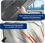 GENANY Boho Sun Pattern Windshield Sun Shade for Car SUV Truck (55x30 Inches), Sun Shade Windshield, Shades for Windows, Protector Blocks UV, Car Decor