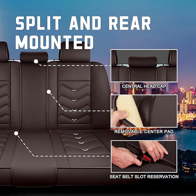 CTDS Car Seat Covers for Jeep Grand Cherokee L 2021-2026, Stylish Sport Seat Cover, Premium Nappa Leather Car Seat Cover. Automobile Seat Covers Sets.(Luxury 5 Seats/Coffee Color)