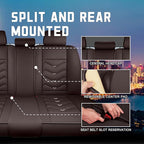 CTDS Car Seat Covers for Hyundai Kona 2018-2026, Stylish Sport Seat Cover, Premium Nappa Leather Car Seat Cover. Automobile Seat Covers Sets.(Standard 5 Seats/Coffee Color)