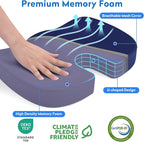 Office Chair Cushions, Memory Foam Coccyx Cushion for Tailbone Pain Office Chair Car Seat, Sciatica, Coccyx, Lower Back Pain Relief (Blue)