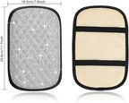 SAVORI Bling Car Armrest Cover Diamond Rhinestone Auto Center Console Cover Protector Arm Rest Cushion Pads Universal Bling Car Accessories for Women Girl Cute Vehicle Interior Decor (White)