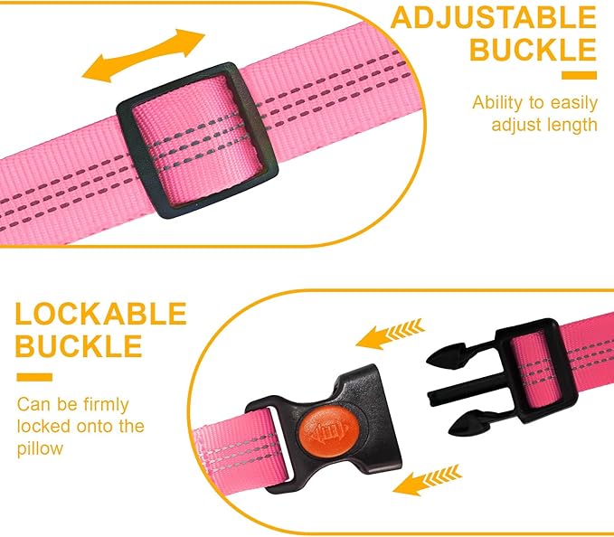 2-Pack Dog Car Seat Belt, 3-in-1 Headrest-Mounted Dog Seatbelt for Car, Adjustable Nylon Pet Safety Leash with Elastic Buffer & Reflective Stitching, Durable Car Harness for Dogs Fits Most Vehicles