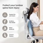 FLORICH Car Seat Cushion and Back Support for Car Ultrathick Memory Foam Office Chair Cushions with Lumbar Support Pillow for Sciatica & Back & Tailbone Pain Relief (Blue)
