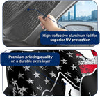 GENANY Bigfoot Patriotic Windshield Sun Shade for Car SUV Truck (55x30 Inches), Sun Shade Windshield, Shades for Windows, Protector Blocks UV, Car Decor
