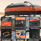 15 Cubic Car Roof Cargo Carrier, 44L x 34W Soft-Shell 100% Waterproof 840D Roof Car Bag for All Cars,Black and Yellow Combination Suitable Suitable for All Cars Camping Storage Bag
