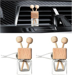 2PCS Car Diffuser Air Freshener Bottle, Refillable Empty Glass Perfume Bottles with Vent Clip, Universal Essential Oil Diffuser for Most Vehicles, Interior Car Accessories (2PCS, Word)