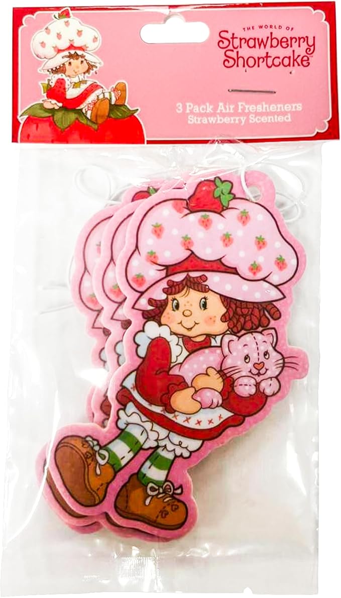 Strawberry Shortcake Air Freshener | Strawberry Scented Air Freshner Car | Strawberrys Shortcake Collectibles Gift | Scented Air Freshener | 3/Set | Officially Licensed