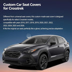 Fit Crosstrek Car Seat Covers for Subaru Crosstrek 2016-2025 2026 - Upgraded Premium Waterproof & Breathable Leather, Airbag Compatible, All-Weather Seat Cushion Protector (Full Set, Black)