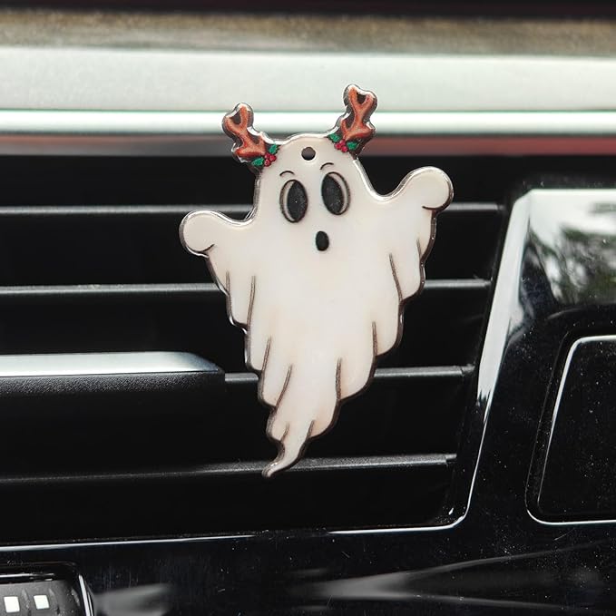 Halloween Ghost Car Diffuser Vent Clip - Cute Interior Decor for Women (3 Pcs)