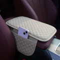 KAELTHAS Car Center Console Cushion Armrest Cover with 2 Storage Bags (Beige,Mid-Size)