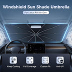 Autorder Windshield Sun Shade Umbrella for 2023-2026 Lexus RX Accessories,Upgraded Ice Crystal Material,Easy Setup Umbrella Sunshade for Car Windshield,100% Sun Blocking