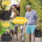 6 Set Dog Travel Bag, Large Pet Travel Kit for Supplies Includes 2 Food Containers, 1 Pet Organizer for Dogs, 2 Collapsible Bowls, 1 Treat Pouch, Dog Weekend Overnight Bag Luggage, Black