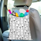 Car Trash Bag Car Garbage Bag Hanging Cars Trash Can, Waterproof Cars Back Seat Organizer for Vehicle Travelling Campingg Animal Dog Cow Leopard Decor