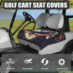 Biyejit Golf Cart Seat Covers with 4 Pockets Golf Cart Seat Towel Blanket Fits 2-Seat Golf Carts, Golf Cart Accessories
