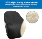 Mount-It! Office Chair Cushion, Lumbar Support Pillow for Office Chair, Back Support Pillow for Desk Chair, Gaming, Home or Car with Memory Foam Filling, Relief Back Pain Improve Posture, Black Large