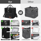 Maelstrom Lunch Box, 23L Insulated Lunch Bag, Expandable Double Deck Cooler Bag, Lightweight Leakproof Tote Bag With Side Tissue Pocket, Suit For Men and Women (A. Black)