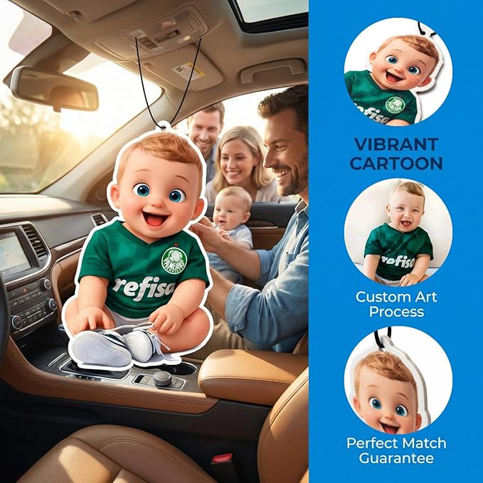 Custom Air Freshener for Car with Photo Text Picture Both Sides, Personalized Gift for Valentine’s Day Birthday- Ideal for Car Wardrobe Bathroom Hanging Ornaments (Style Transfer)